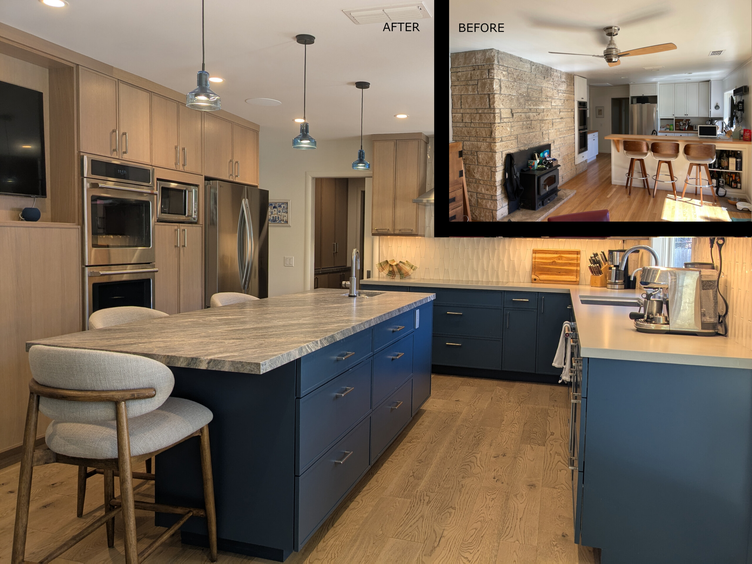 Kitchen before and after