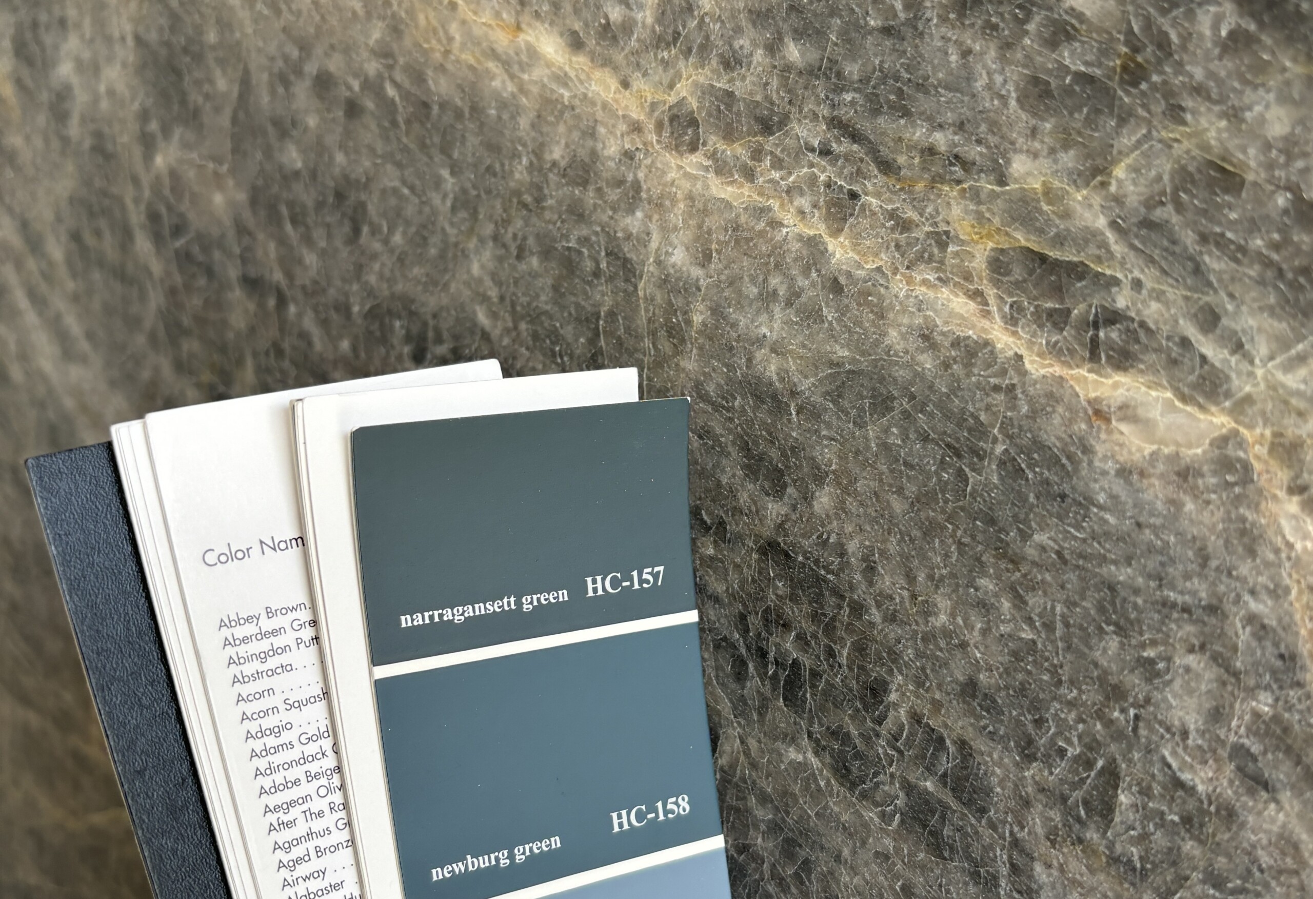 Grey slab with paint swatch