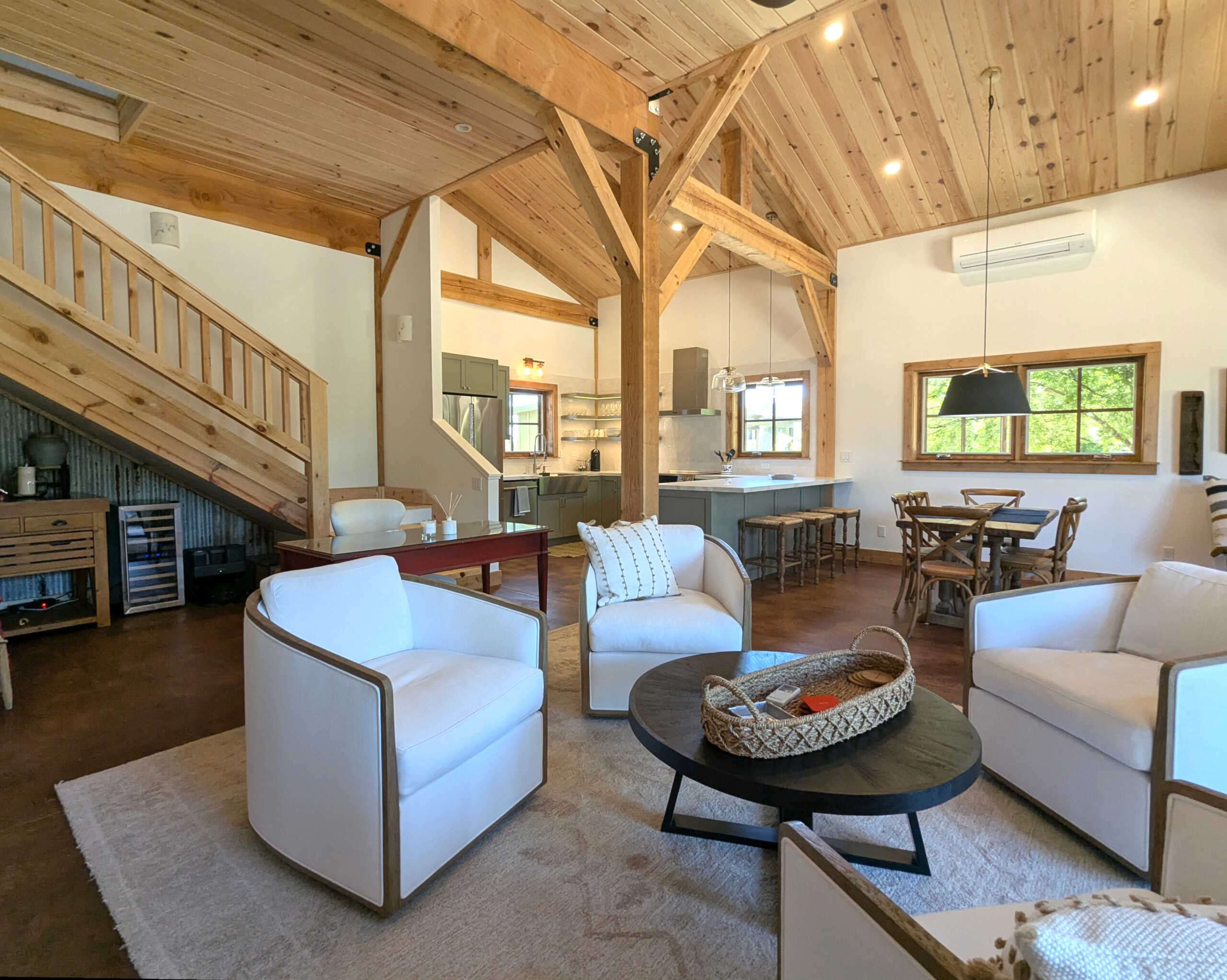 Seating Area with Kitchen and Dining